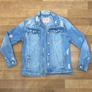 Gianni Bini The Future Is Ours Distressed Denim Jacket